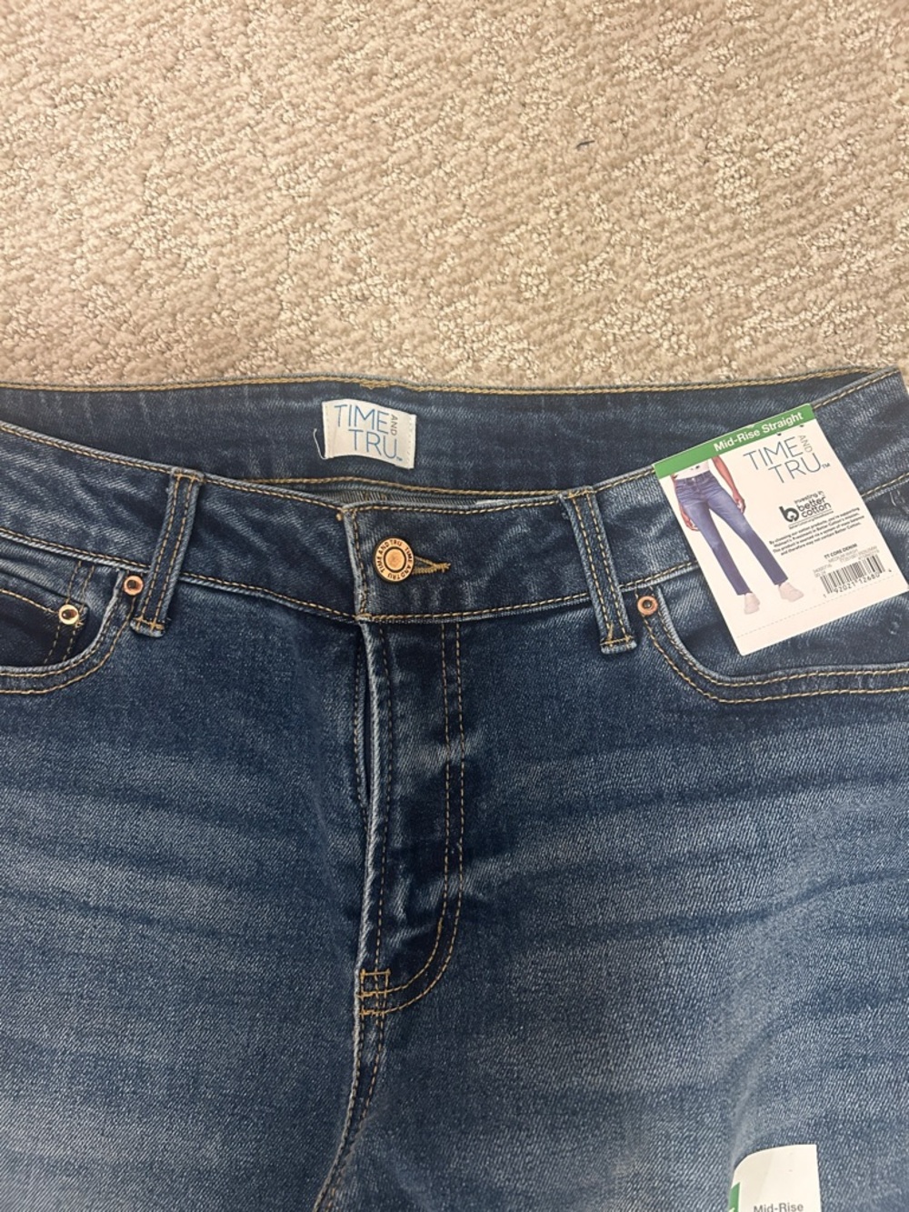 Dark Wash Straight Leg Jeans size 14R - Picture 2 of 4